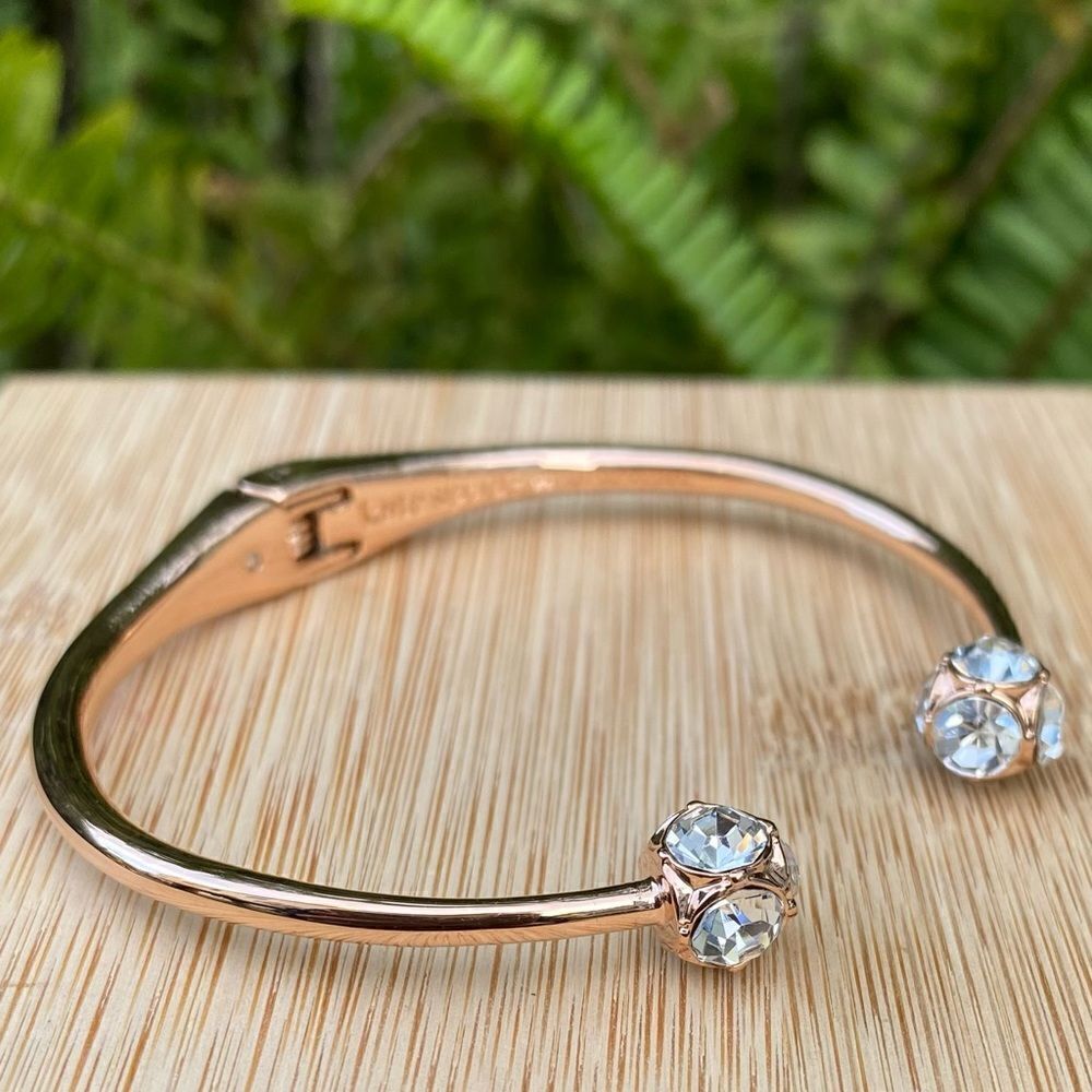 NWOT New Kate Spade Rose Gold Crystal Lady Marmalade Open Cuff Bracelet - Picture 5 of 9